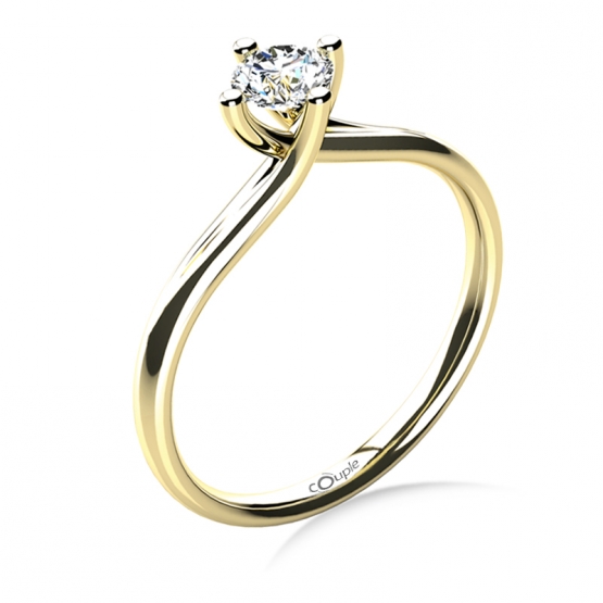 Couple, Celia – zásnubní prsten ze žlutého zlata s velkým briliantem