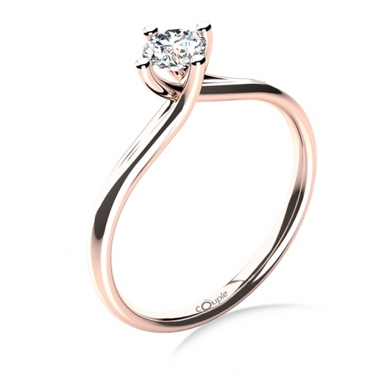 Couple, Celia – zásnubní prsten z růžového zlata s velkým briliantem