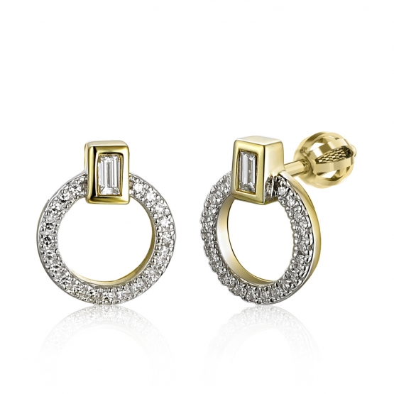 Gems, Diamantové náušnice Coretta se dvěma typy briliantů, žluté a bílé zlato