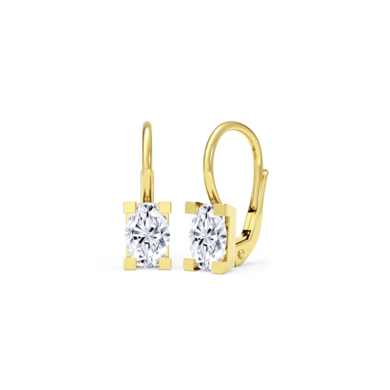 Moderní dívčí náušnice Almeda, žluté zlato se zirkony