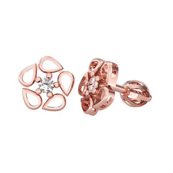 Couple, Náušnice Mani, růžové zlato se zirkony