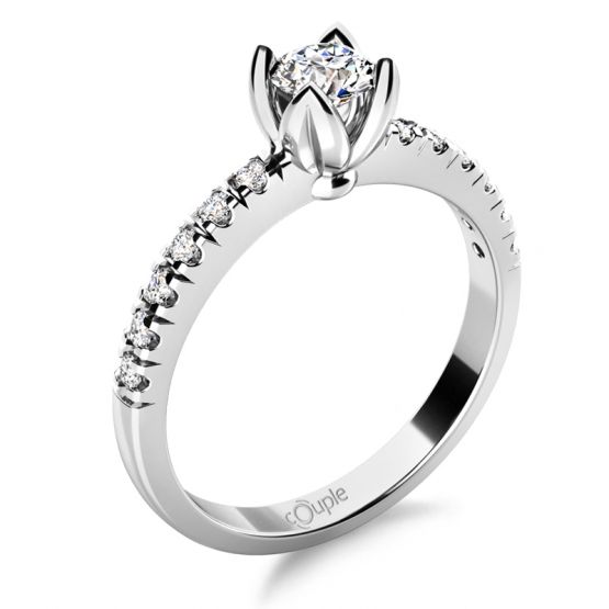 Zásnubní prsten Romantico Eliana, bílé zlato se zirkony