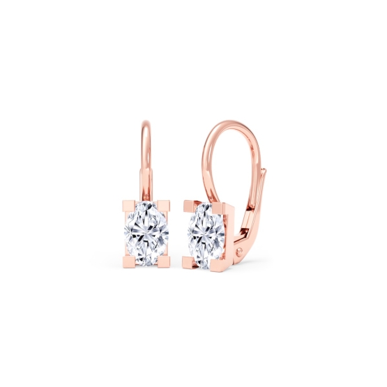 Moderní dívčí náušnice Almeda, růžové zlato se zirkony