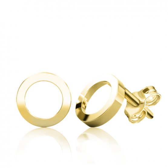 Couple, Minimalistické náušnice IDOL Circle II ve žlutém zlatě