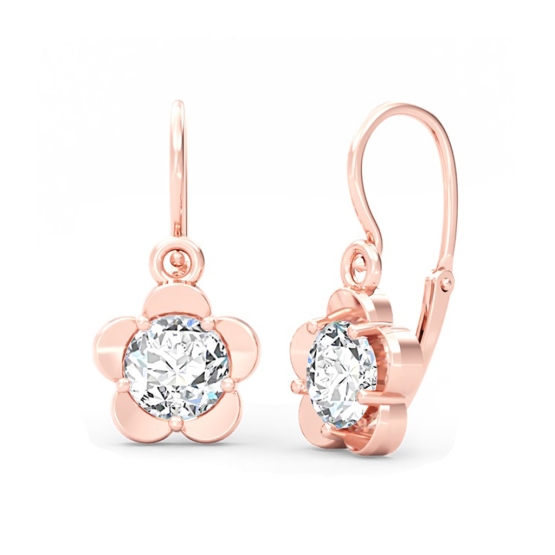 Couple, Dětské náušnice Fione, růžové zlato se zirkonem