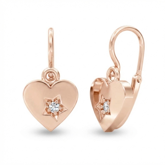 Dětské náušnice Josie, růžové zlato se zirkonem