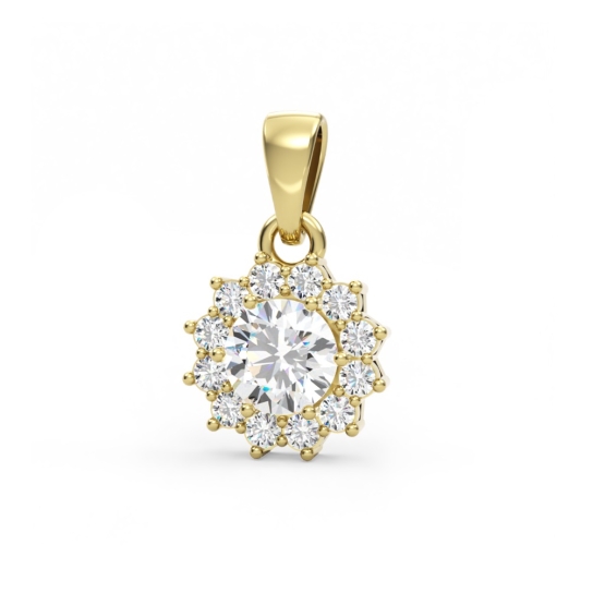 Elegantní přívěsek Dion, žluté zlato se zirkony