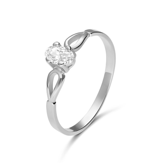 Couple, Elegantní prsten Elyra, bílé zlato se zirkonem