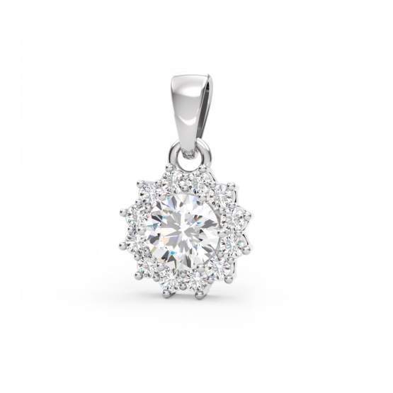 Couple, Elegantní přívěsek Dion, bílé zlato se zirkony