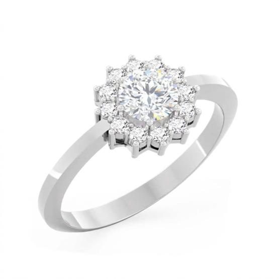 Couple, Elegantní prsten Dion, bílé zlato se zirkony