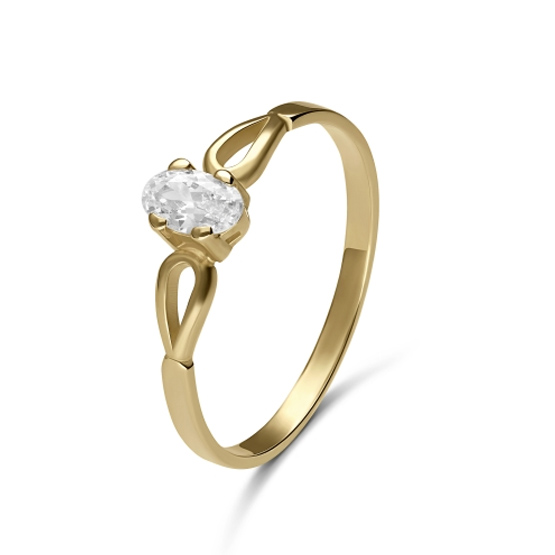 Couple, Elegantní prsten Elyra, žluté zlato se zirkonem