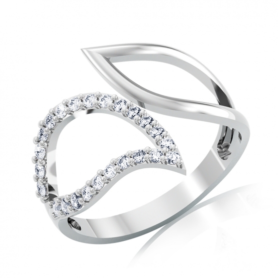 Couple, Originální prsten Talim, bílé zlato se zirkony