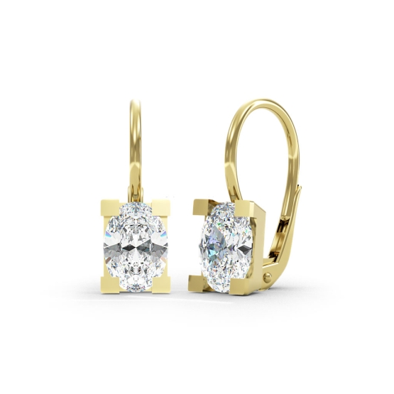 Couple, Elegantní náušnice Vesta, žluté zlato se zirkony