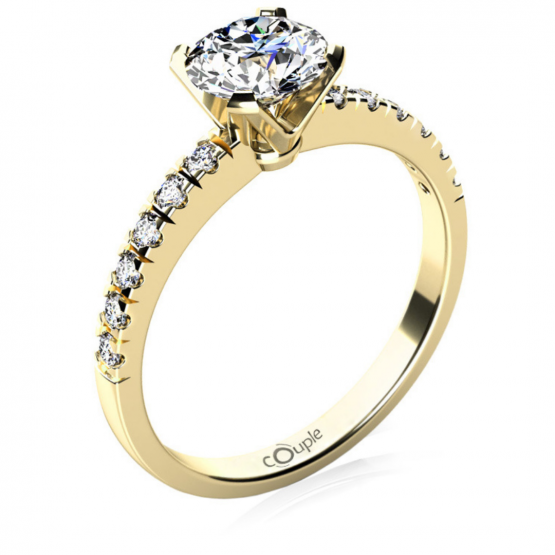 Luxusní zásnubní prsten Sally, žluté zlato s brilianty