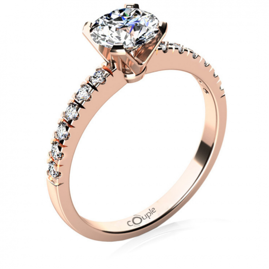 Luxusní zásnubní prsten Sally, růžové zlato s brilianty