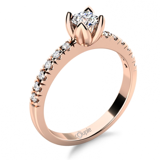 Zásnubní prsten Romantico Eliana, růžové zlato se zirkony