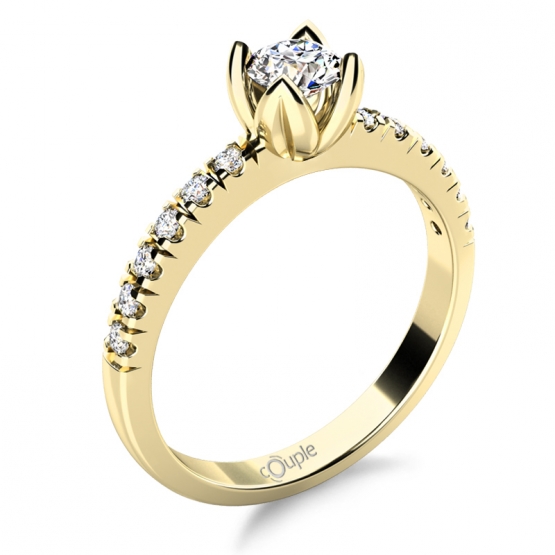 Zásnubní prsten Romantico Eliana, žluté zlato s brilianty