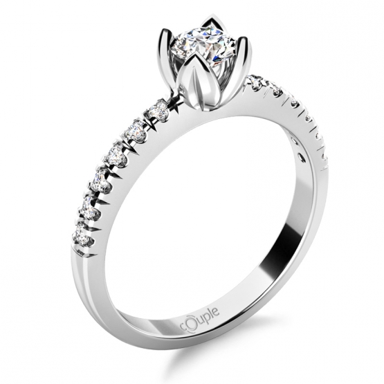 Zásnubní prsten Romantico Eliana, bílé zlato s brilianty
