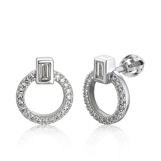 Gems, Diamantové náušnice Coretta se dvěma typy briliantů, bílé zlato, 3887018-0-0-79