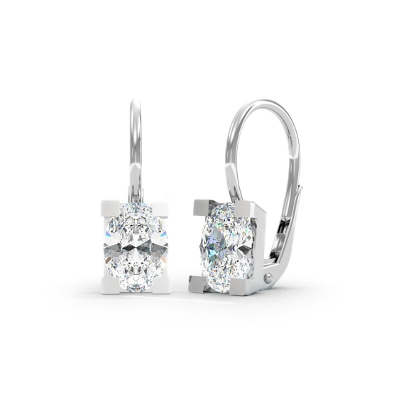 Couple, Elegantní náušnice Vesta, bílé zlato se zirkony