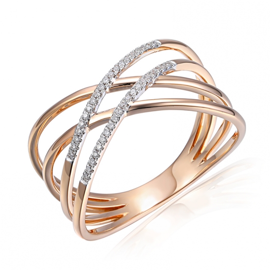 Podmanivý briliantový prsten Farah v růžovém zlatě