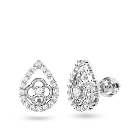 Peckové náušnice Amanda, bílé zlato s brilianty