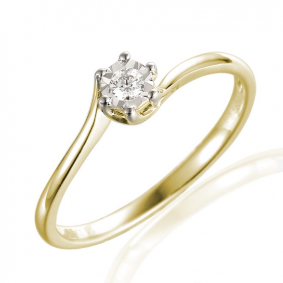 Zásnubní prsten Hester, kombinované zlato s briliantem