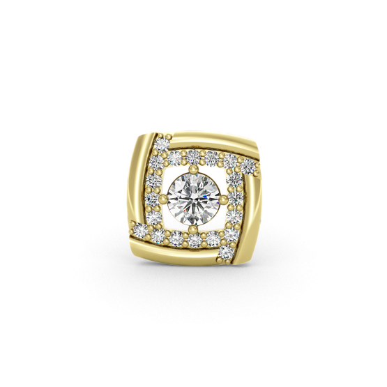 Couple, Stylový přívěsek Kostka Eleganza II, žluté zlato se zirkony