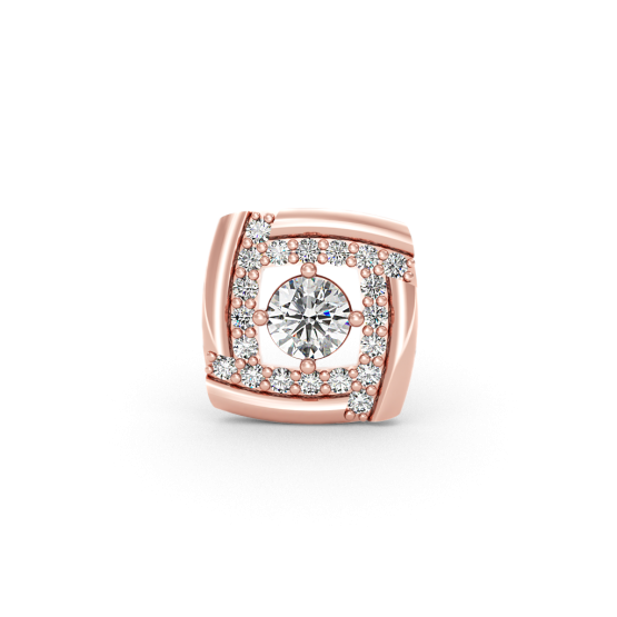 Couple, Stylový přívěsek Kostka Eleganza II, růžové zlato se zirkony