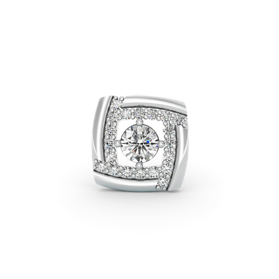 Couple, Stylový přívěsek Kostka Eleganza II, bílé zlato se zirkony