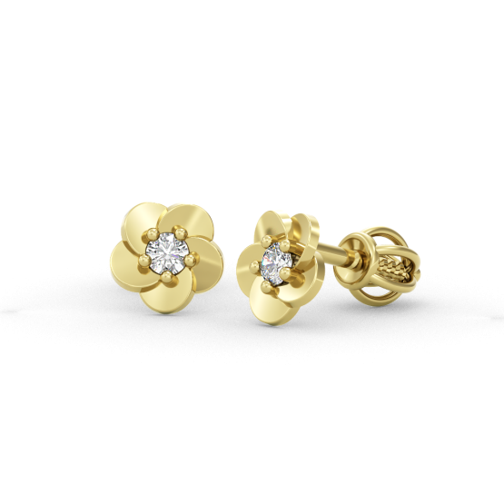Couple, Jemné pecky Bloomelle, žluté zlato se zirkony