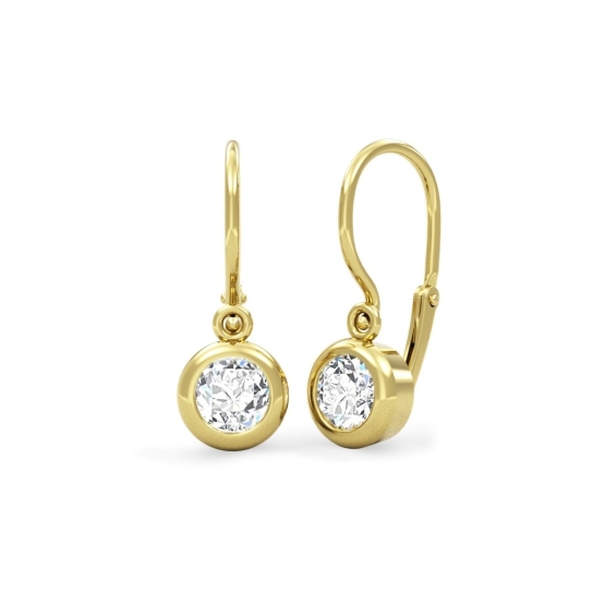 Dětské náušnice Anisha II, žluté zlato se zirkony