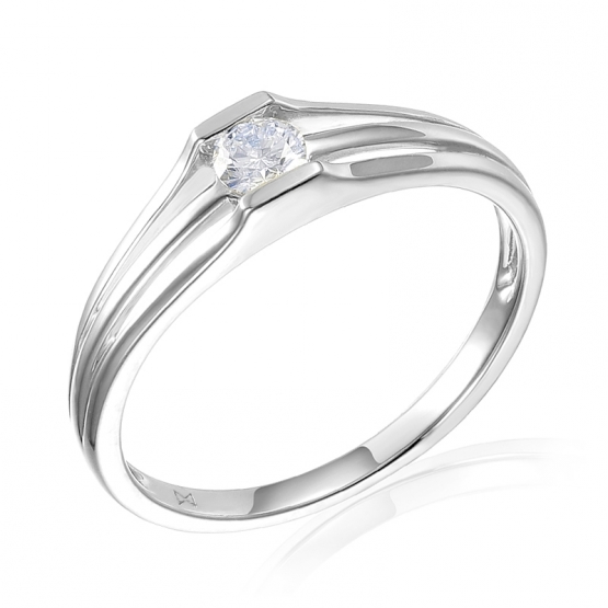 Zásnubní prsten Nicolette s briliantem, bílé zlato