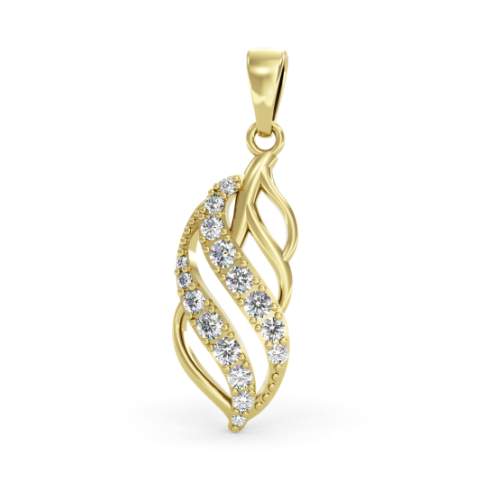 Couple, Elegantní přívěsek Virelia, žluté zlato se zirkony