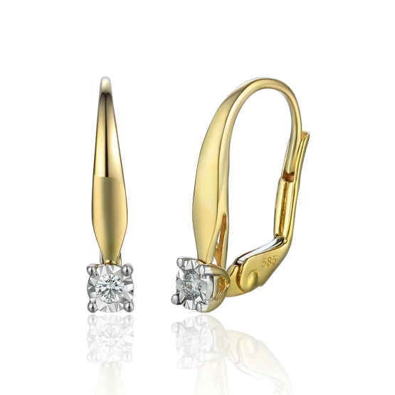 Gems, Jemné náušnice Eviana, kombinované zlato s brilianty