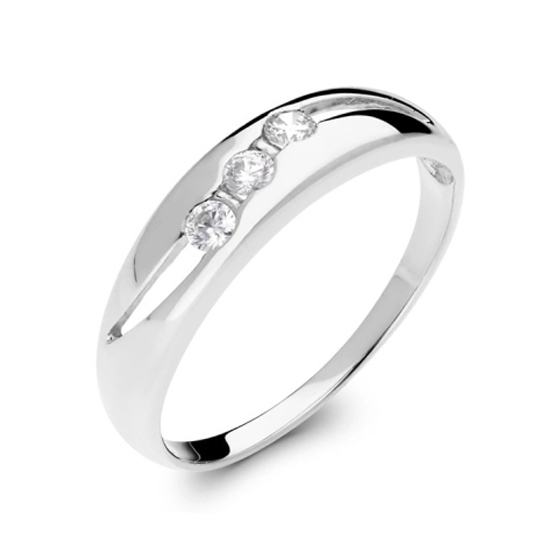 Elegantní prsten Syras z bílého zlata se zirkony