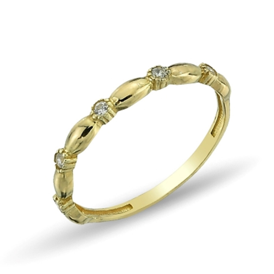 Elegantní prsten Lunéa ze žlutého zlata