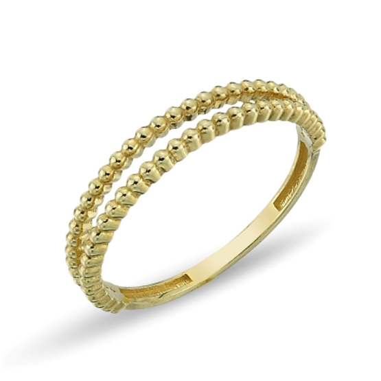 Decentní prsten Bubbles II ze žlutého zlata