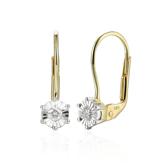 Gems, Diamantové náušnice Dafné, žluté zlato a brilianty
