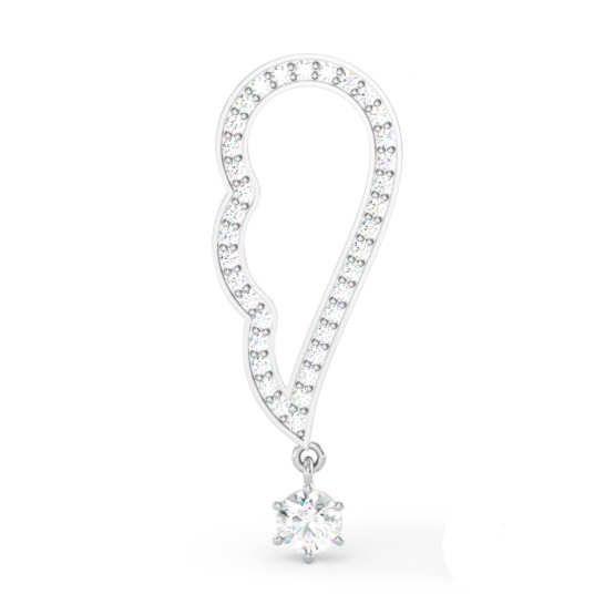 Jedna náušnice Amaré II, bílé zlato se zirkony