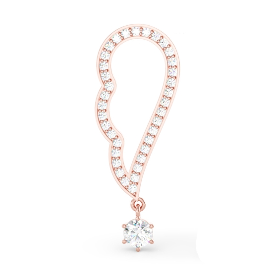 Jedna náušnice Amaré II, růžové zlato se zirkony