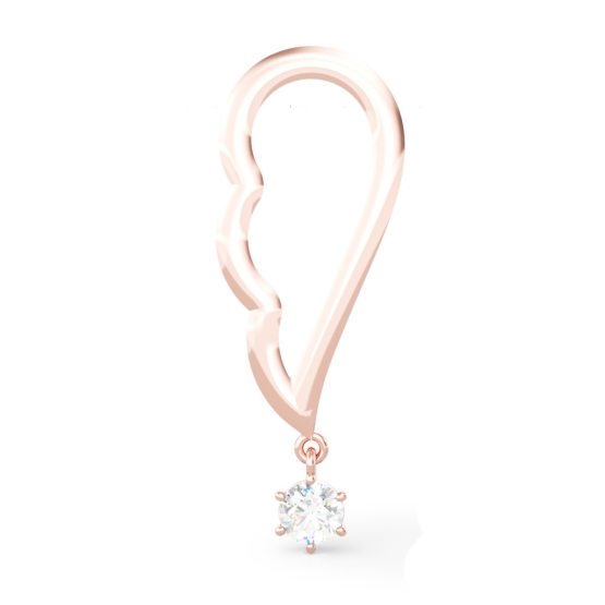 Jedna náušnice Amaré I, růžové zlato se zirkonem