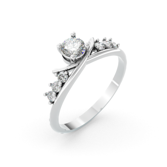 Couple, Luxusní prsten Solenne, bílé zlato se zirkony