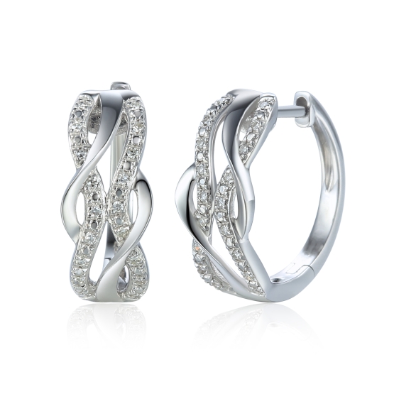 Gems, Diamantové náušnice Lumina, bílé zlato s brilianty
