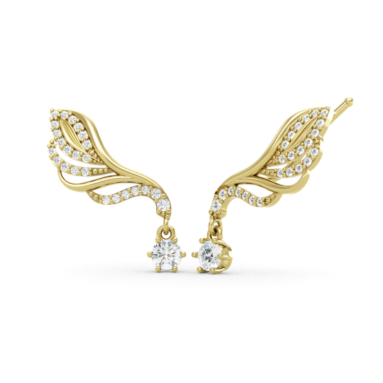 Couple, Elegantní záušnice Aviera, žluté zlato se zirkony