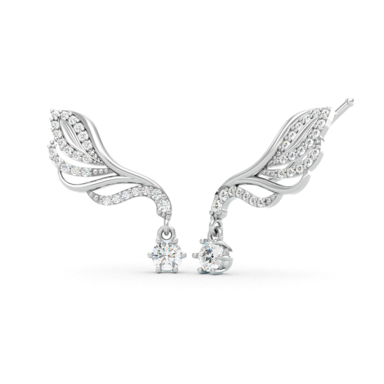 Couple, Elegantní záušnice Aviera, bílé zlato se zirkony