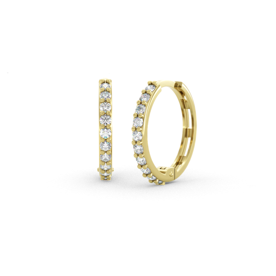 Couple, Kruhové náušnice Celesta, žluté zlato se zirkony