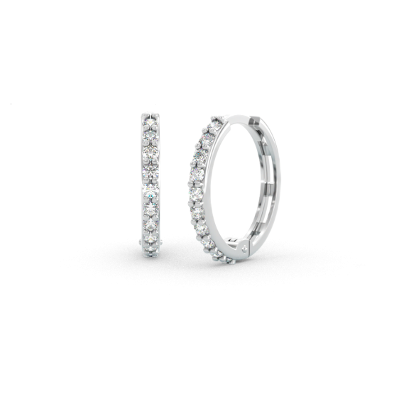 Couple, Kruhové náušnice Celesta, bílé zlato se zirkony