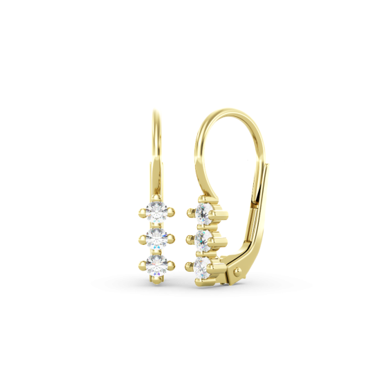 Couple, Dívčí náušnice Lumine, žluté zlato se zirkony