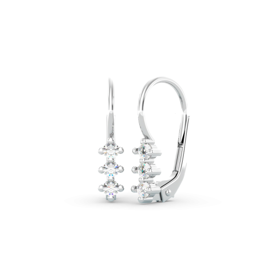 Dívčí náušnice Lumine, bílé zlato se zirkony